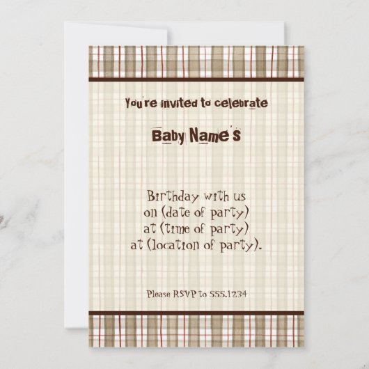 Sock Monkey, Uitnodiging voor verjaardagsfeestje (Achterkant)