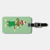 Sock Monkey Ukulele Bagagelabel (Voorkant horizontaal)