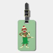 Sock Monkey Ukulele Bagagelabel (Voorkant verticaal)