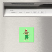 Sock Monkey Ukulele Magneet (Insitu (Vaatwasser))