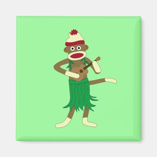 Sock Monkey Ukulele Magneet (Voorkant)