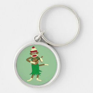 Sock Monkey Ukulele Sleutelhanger