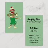 Sock Monkey Ukulele Visitekaartje (Voorkant / Achterkant)