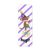 Sock Monkey Unicycle Wiel Knuffels Planner Label (Voorkant)