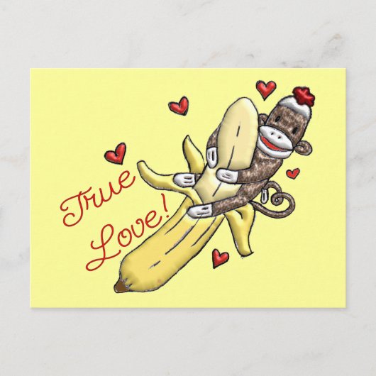 Sock Monkey Valentijn Merchandise Feestdagenkaart (Voorkant)