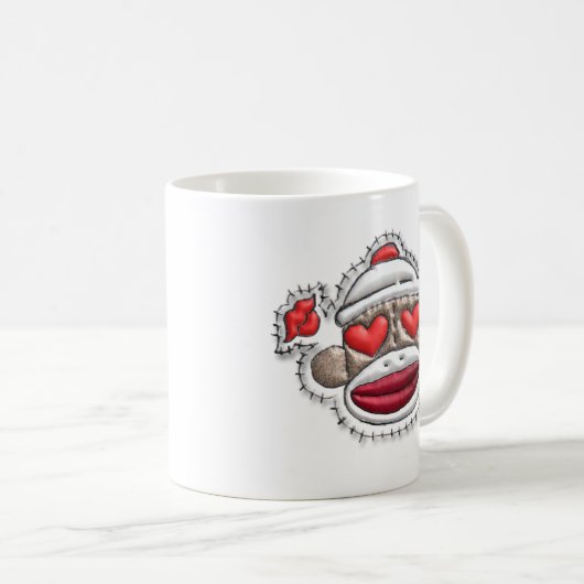 Sock Monkey Valentijn Merchandise Koffiemok (Voorkant rechts)