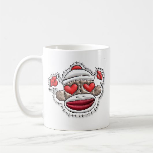 Sock Monkey Valentijn Merchandise Koffiemok (Links)