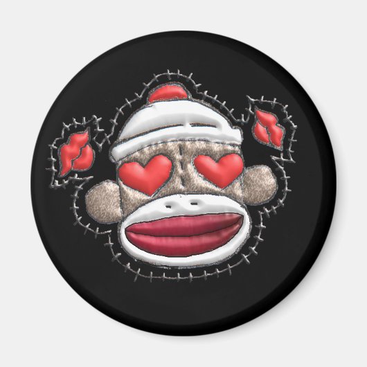 Sock Monkey Valentijn Merchandise Magneet (Voorkant)