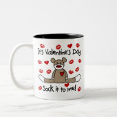 Sock Monkey-Valentijnsdag Tweekleurige Koffiemok (Links)