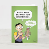 Sock Monkey Verjaardag Groet Kaart (Voorkant)
