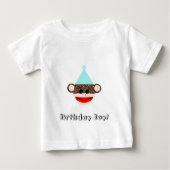 Sock Monkey Verjaardag Jongen T-shirt (Voorkant)