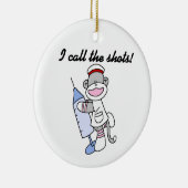Sock Monkey verpleegster ik noem de cadeautjes Keramisch Ornament (Rechts)