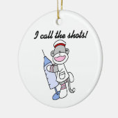 Sock Monkey verpleegster ik noem de cadeautjes Keramisch Ornament (Links)