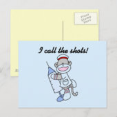 Sock Monkey verpleegster ik noem de showcadeautjes Briefkaart (Voorkant / Achterkant)