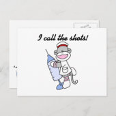 Sock Monkey verpleegster ik noem de showcadeautjes Briefkaart (Voorkant / Achterkant)