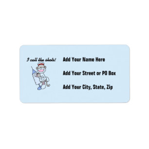 Sock Monkey verpleegster ik noem de showcadeautjes Etiket