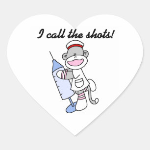 Sock Monkey verpleegster ik noem de showcadeautjes Hart Sticker