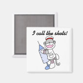 Sock Monkey verpleegster ik noem de showcadeautjes Magneet (Voorkant / Achterkant)