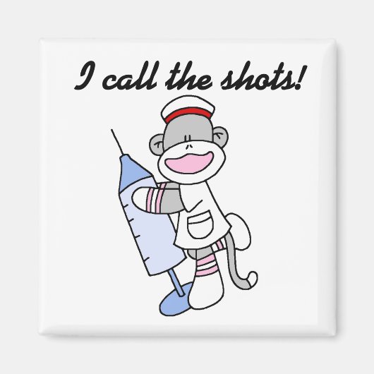 Sock Monkey verpleegster ik noem de showcadeautjes Magneet (Voorkant)