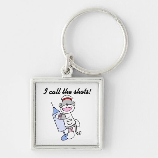 Sock Monkey verpleegster ik noem de showcadeautjes Sleutelhanger (Voorkant)