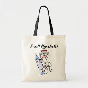 Sock Monkey verpleegster ik noem de showcadeautjes Tote Bag