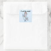 Sock Monkey verpleegster ik noem de showcadeautjes Vierkante Sticker (Tas)