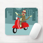 Sock Monkey Vespa Scooter Muismat (Met muis)