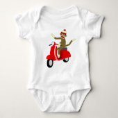 Sock Monkey Vespa Scooter Romper (Voorkant)