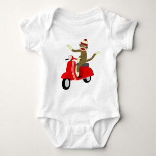 Sock Monkey Vespa Scooter Romper