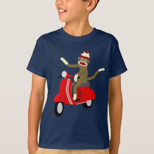 Sock Monkey Vespa Scooter T-shirt