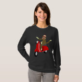 Sock Monkey Vespa Scooter T-shirt (Voorkant volledig)