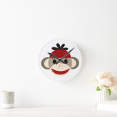 Sock Monkey voor jongen Clock Ronde Klok (Huis)