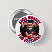 Sock Monkey voor President Button (Voorkant /achterkant)