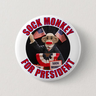 Sock Monkey voor President Button
