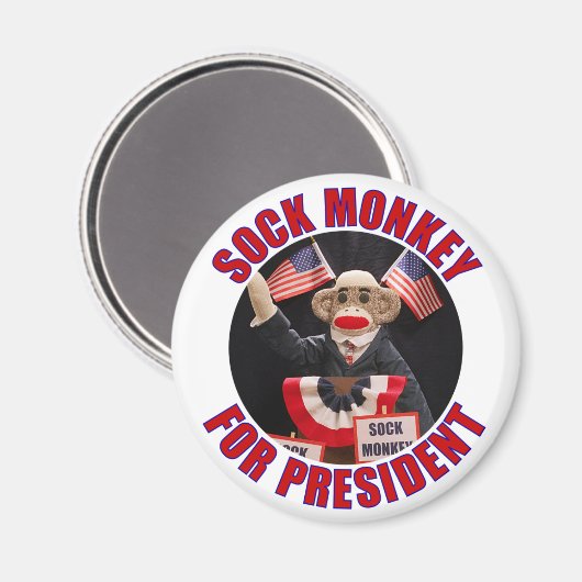 Sock Monkey voor President Magnet (Voorkant / Achterkant)