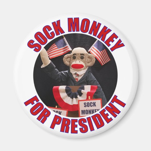 Sock Monkey voor President Magnet (Voorkant)