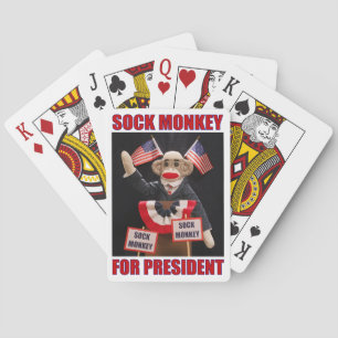 Sock Monkey voor President Pokerkaarten