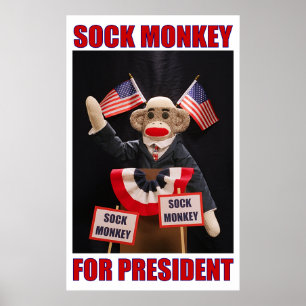 Sock Monkey voor President Poster