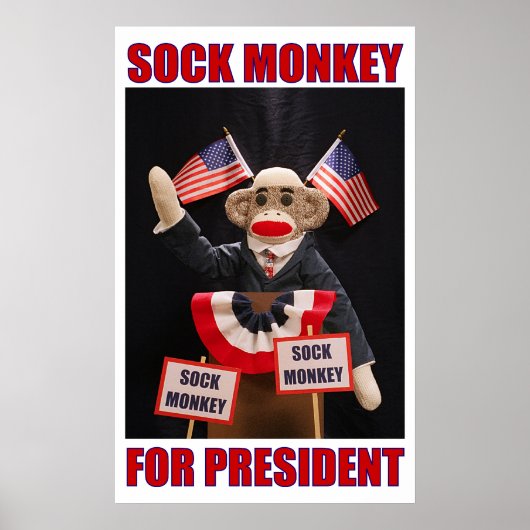 Sock Monkey voor President Poster (Voorkant)