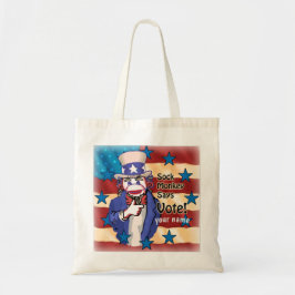Sock Monkey Vote canvas tas