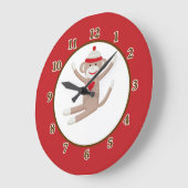Sock Monkey Wall-klok (rood) Grote Klok (Hoek)