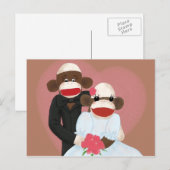 Sock Monkey Wedding (Bowty & Violet) Briefkaart (Voorkant / Achterkant)