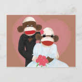 Sock Monkey Wedding (Bowty & Violet) Briefkaart (Voorkant)