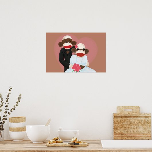 Sock Monkey Wedding (Bowty & Violet) Poster (Keuken)