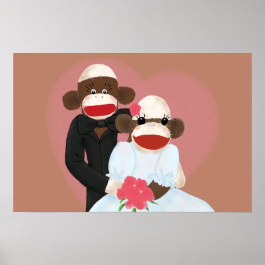 Sock Monkey Wedding (Bowty & Violet) Poster (Voorkant)