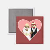 Sock Monkey Wedding Magneet (Voorkant / Achterkant)