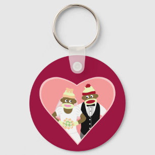 Sock Monkey Wedding Sleutelhanger