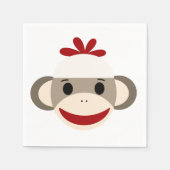 Sock Monkey White Paper servetten (Voorkant)