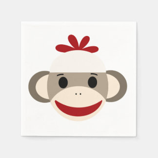 Sock Monkey White Paper servetten