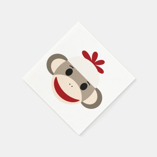 Sock Monkey White Paper servetten (Hoek)